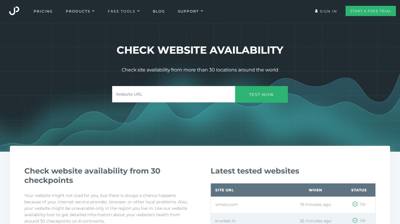 Website Availability Test - Check Website Availability | Uptimia